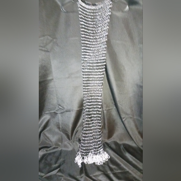 Silver beaded gladiator dress/lingerie (OSFM) - Picture 3 of 6